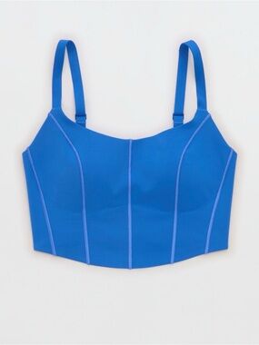 OFFLINE by Aerie Real Me Hold Up! Corset Sports Bra Cobalt Blue Size S
